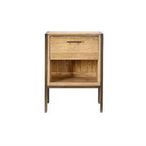 Mesita de Noche de Madera Maciza de Lujo, Moderna, con Cajón de Almacenamiento, Mueble de Dormitorio para el Hogar - Product Image 2