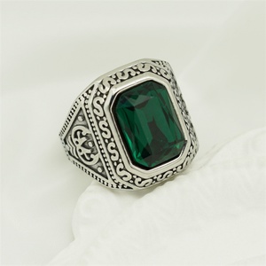 Nordic Viking <b>Rings</b> Jewelry Stainless Steel Gemstone Charm <b>Rings</b> Men - Product Image 1