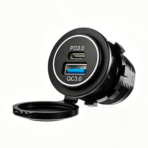 Cargador de 12V 24V con 2 Puertos PD QC 3.0 para Autobús, Camión, Camping, Coche, Toma USB de 12V y 24V, Enchufe USB A y Tipo C para Carga de Energía - Product Image 1