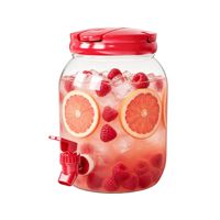 Distributeur de boissons portable en plastique de 2500 ml, grande capacité, idéal pour les fêtes et l'été.