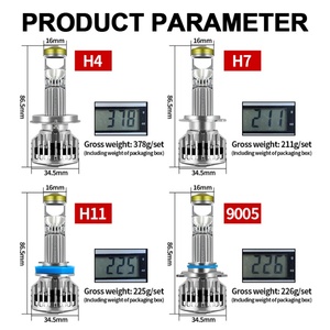 Phares LED Y9PRO 160W H4 H7 H11 9005 avec deux éclairages LED en cuivre pour véhicule - Product Image 4