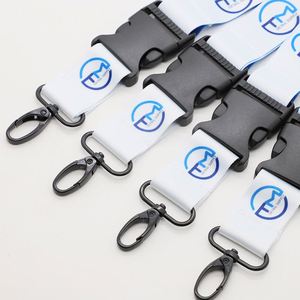 Custom Logo Wide Polyester Lanyards Double Sided Heat Transfer Detachable Neck ID Badge Holder Staff Lanyards - Product Image 2