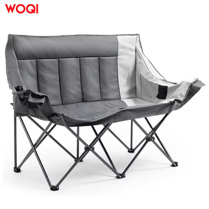 Silla Plegable Portátil Woqi para 2 Personas, de Aleación de Aluminio, Color Gris, para Jardín, con Portavasos y Almacenamiento - Product Image 3