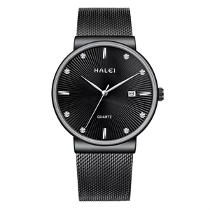Montre à quartz HALEI neuve et originale pour homme, étanche 3 ATM, en acier inoxydable, mouvement japonais, vente en gros - Product Image 3