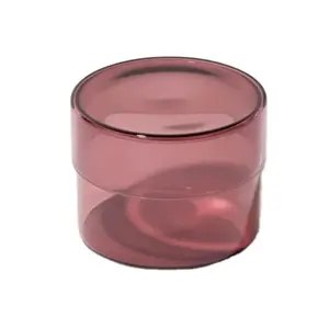 Table Centerpiece Custom Painted Coloured Borosilicate Glass Candle Jar Vessel Glass Candle Container for Making Candles