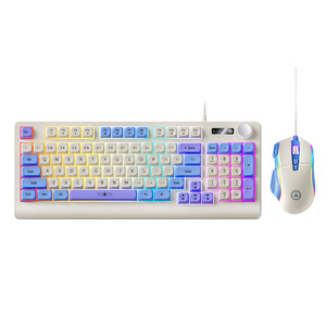 Set de Teclado y Ratón para Juegos Personalizado, Diseño Color Block, Cableado, Luminoso, Combo para Juegos de Computadora de Escritorio y Oficina - Product Image 1
