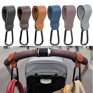 Baby Bag PU Leather Stroller Hook Pram Rotate 360 Degree Rotatable Cart Organizer Pram Hook Stroller Accessories