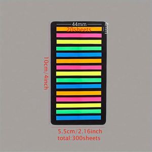 6 pestañas de índice ultrafinas, fluorescentes, transparentes, autoadhesivas, notas adhesivas para estudiantes, marcadores de lectura, papel de notas para oficina - Product Image 2