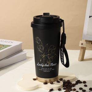 Tasse à café esthétique de haute qualité, tasse isotherme double paroi en acier inoxydable pour voiture, personnalisable, idéale comme cadeau - Product Image 5