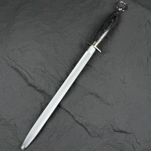 Aiguiseur de couteaux ovale en acier à haute teneur en carbone de 12 pouces personnalisable <span class=keywords><strong>Couteau</strong></span> à aiguiser le bâton à grain fin du chef de <span class=keywords><strong>boucher</strong></span> - Product Image 1
