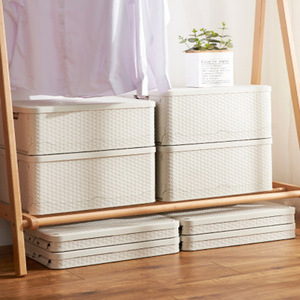 Clothing Organizer <b>Storage</b> <b>Box</b> Rectangle 20-35L PP <b>Material</b> Lattice Pattern For Bedroom Use - Product Image 3