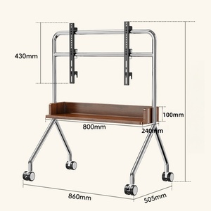 In acciaio inox carrello TV mobile piano TV Stand con ruote adatto per <span class=keywords><strong>32</strong></span> a 65 <span class=keywords><strong>pollici</strong></span> - Product Image 3