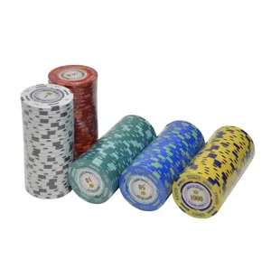 Custom Professional 300 500 1000 Pieces Casino 14g Clay Poker Chips Set Fichas De Poker Arcilla