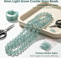 Perles en verre facettées multicolores irisées craquelées de 8 mm pour la fabrication de bijoux, bracelets, colliers, artisanat DIY