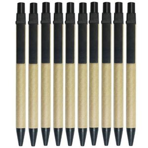 Tube en papier kraft recyclable en gros avec stylo publicitaire à bille à encre huileuse à écriture fluide - Product Image 1