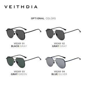 Veithdia Unisex Metal <b>Frame</b> Sunglasses Nylon Lens UV400 Protection Type 3 Sunshades Black Color - Product Image 5