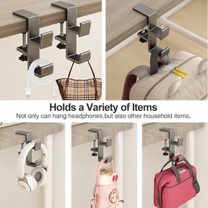 Gancho Metálico Ajustable <span class=keywords><strong>para</strong></span> Escritorio con Diseño de Abrazadera <span class=keywords><strong>para</strong></span> <span class=keywords><strong>Colgar</strong></span> Mochilas, Auriculares, Botellas de Agua y <span class=keywords><strong>Llaves</strong></span> en la Oficina o el Escritorio de un Estudiante - Product Image 6