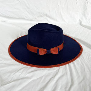 Baru dapat disesuaikan Retro dua warna Jazz topi busur atas warna Solid merasa topi untuk orang dewasa pesta PROM meriah topi - Product Image 4