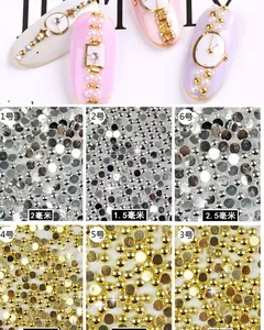Perlas Plateadas para Decoración de Uñas, Adornos 3D Semirredondos con Reverso Plano, Pedrería para Uñas, Manicura, Manualidades, Decoración de Uñas - Product Image 5
