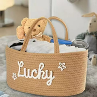 Panier de rangement portable pour pépinière Organisateur de caddie de couches pour bébés avec compartiments et poignées interchangeables