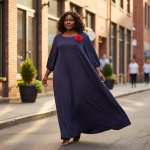 Robe longue ample et élégante pour femmes musulmanes modestes, style décontracté, tenue de bureau, longue tunique <span class=keywords><strong>africaine</strong></span> - Product Image 1