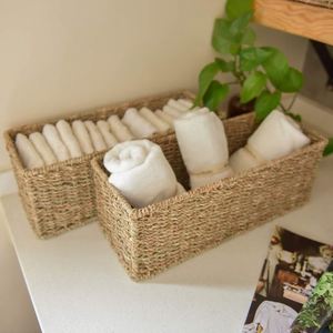 Cesto para Ropa Sucia Estilo Rústico, Bolsa de Mimbre de 5 Kg, Cestas de Pascua Vacías, Forma Vietnamita, Cesta Tejida de Junco Chino - Product Image 6