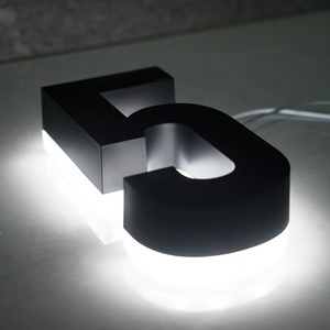 Stainless Steel Backlit 3D <b>LED</b> Metal House <b>Numbers</b> Sign Board - Product Image 2