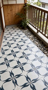 Azulejo de Porcelana Premium de 600*1200mm, Antideslizante, Diseño Moderno de Flores Azules sobre <span class=keywords><strong>Fondo</strong></span> Gris Claro, para Pisos y Paredes Exteriores - Product Image 3