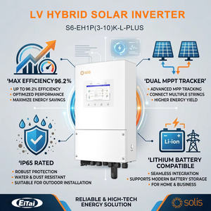 Vente en gros d'onduleurs solaires hybrides monophasés Solis S6 Series 5kva 6Kva 8kW 10kW 12kw avec surveillance WiFi et garantie de 5 à 10 ans - Product Image 1
