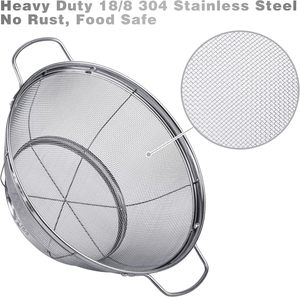 Cestelli Scolapasta in Acciaio Inossidabile con Manici e Base <span class=keywords><strong>di</strong></span> Appoggio per Scolare, Lavar o Cuocere a Vapore - Product Image 2