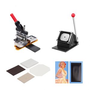 Machine semi-automatique de découpe de plastique, tissu et papier pour la création de badges magnétiques photo rectangulaires et carrés personnalisés, avec fonction bouton manuel - Product Image 4