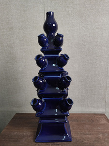 Haute qualité Hollande Porcelaine Tulipière Bleu Royal Céramique Vintage Delft Bleu Vases Quatre Niveaux Tulipe Vase Stapelvaas 4-delig - Product Image 5