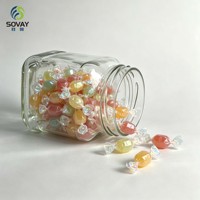 Stoples Kaca Persegi Transparan 700ml, Wadah Penyimpanan Makanan untuk Kacang, Teh, Marmalade Buatan Sendiri, Persediaan Grosir