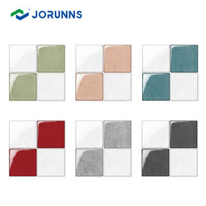 Jorns วอลล์เปเปอร์สี่เหลี่ยมสีแดงและสีขาวทันสมัยร้านอาหารเรียบง่ายห้องครัวห้องน้ำพื้นหลัง3D ลอกติดกระเบื้องผนัง - Product Image 6