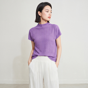 Short plissé compressé pour femme, <span class=keywords><strong>en</strong></span> mousseline d'été, orné de cristaux scintillants, texture froissée à motif quadrillé, coupe ample et décontractée, style glamour, expédition immédiate - Product Image 5