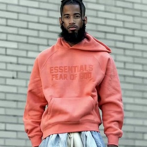 Custom Spring Heavyweight Soft Fleece Puff Printing Logo Unisex Cropped Pullover French Terry Oversized Men Hoodies - Product Image 4
