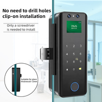 Cerradura Inteligente para Puerta de Vidrio de Aluminio con Reconocimiento Facial WIFI TUYA, con Huella Dactilar, Código, Llave, Control Remoto y Almacenamiento en la Nube