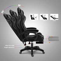 Chaise de jeu ergonomique Anji Factory Pro avec éclairage LED RVB, massage complet à 360 degrés, chaise de gamer pour ordinateur, Silla Gamer