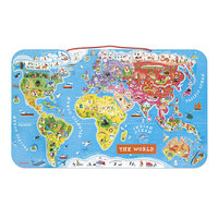 Rompecabezas de mapa del mundo magnético para niños de 5-7 años, rompecabezas para niños de 4-8 años, regalos para niños y niñas de 6 años