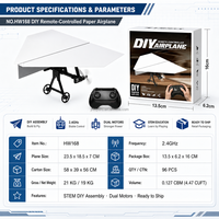 Avion en papier télécommandé 2,4 GHz DIY, jouet RC électrique pliable STEM pour enfants, vente en gros