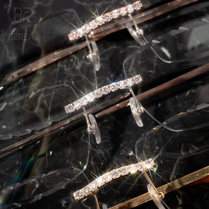 Hot Selling Rimless Square <b>Sunglasses</b> Clear Luxury Vvs Moissanite Rimless <b>Sunglasses</b> Jewelry - Product Image 1