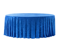 Nappe ronde en velours bleu royal de 120 pouces, faite à la main, style simple, pour mariages et hôtels