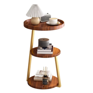 Mesa auxiliar de tres capas de madera MDF de lujo ligero para apartamento pequeño para sala de estar, hogar o mesa de centro de Hotel para esquina de sofá - Product Image 2