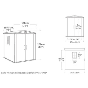 Casetta da Giardino Keter Factor 6x6 178x195.5x208 Cm Effetto Legno in Resina Beige per Esterni - Product Image 2