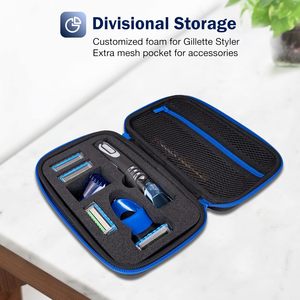 Étui de voyage EVA pour tondeuse à <span class=keywords><strong>barbe</strong></span> <span class=keywords><strong>Gillette</strong></span> Styler, sac de transport antichoc pour les recharges de lames, chargeur, accessoires de rasoir électrique - Product Image 6
