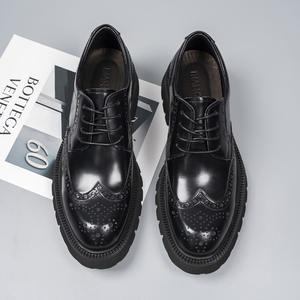 Zapatos Derby de Lujo, Diseño Exclusivo, Cómodos y Suaves, con Patrón de Camuflaje, Cuero Genuino, Estilo Casual de Negocios, Británicos, con Grabado, Evergreen - Product Image 2