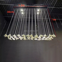 Décorations de plafond de mariage de luxe, rideaux suspendus en perles acryliques de cristal avec fleurs pour la décoration du plafond