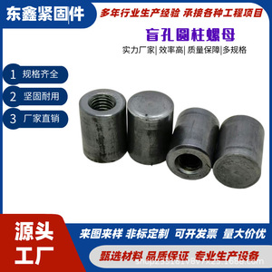 Écrous cylindriques à trou aveugle Dongxin en acier au carbone Q235, filetage interne DX2201-01, grade A, niveau 4.8 - Product Image 5