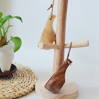 Mini cuillère en bois à manche court thé café grains cuillère à mesurer en bois petite cuillère à sucre sel Condiment en bois d'acacia