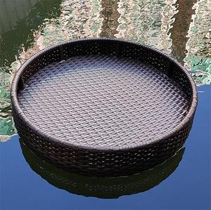 Haut <span class=keywords><strong>de</strong></span> gamme <span class=keywords><strong>bali</strong></span> piscine boissons nourriture déjeuner plateaux <span class=keywords><strong>de</strong></span> service en rotin rond plateau flottant pour piscine - Product Image 5